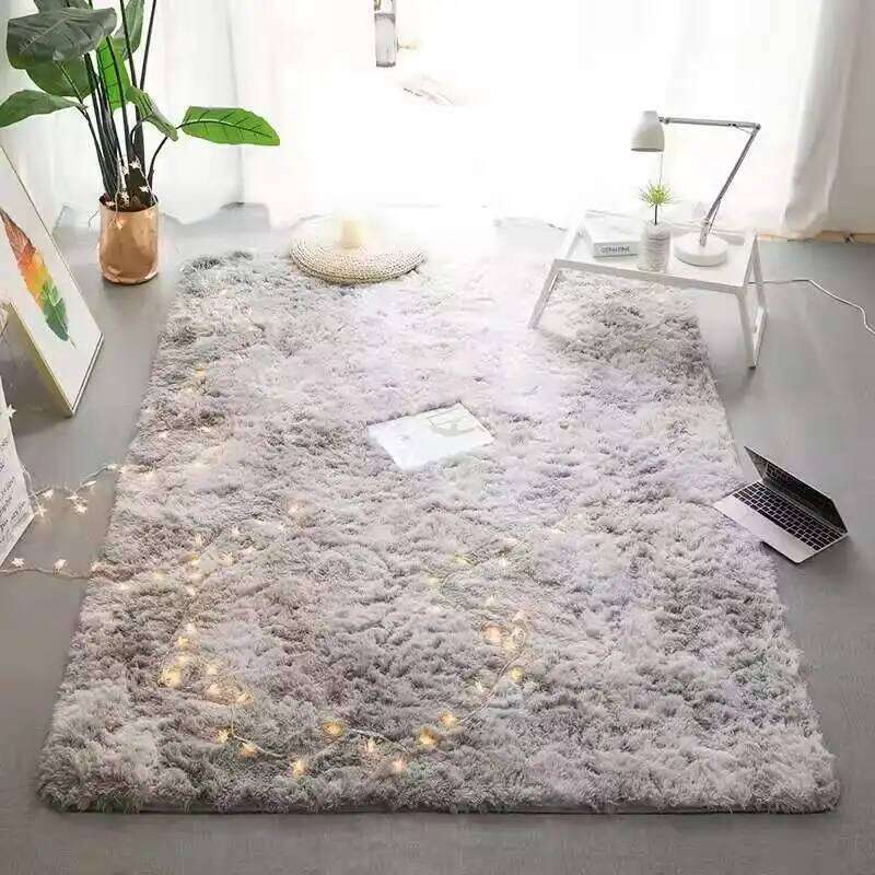 VIKAMA Tie-dyed Fluffy Carpets For Living Decor Bedside Rug Warm Plush Floor Children's Room Play Mats Furry Carpet H260226