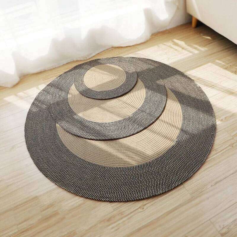 Boho Handmade Woven Cotton Round Area Rug 3 Ft Circle Rugs Non Slip Doormat Floor Carpet for Bedroom Living Room Entryway H260226