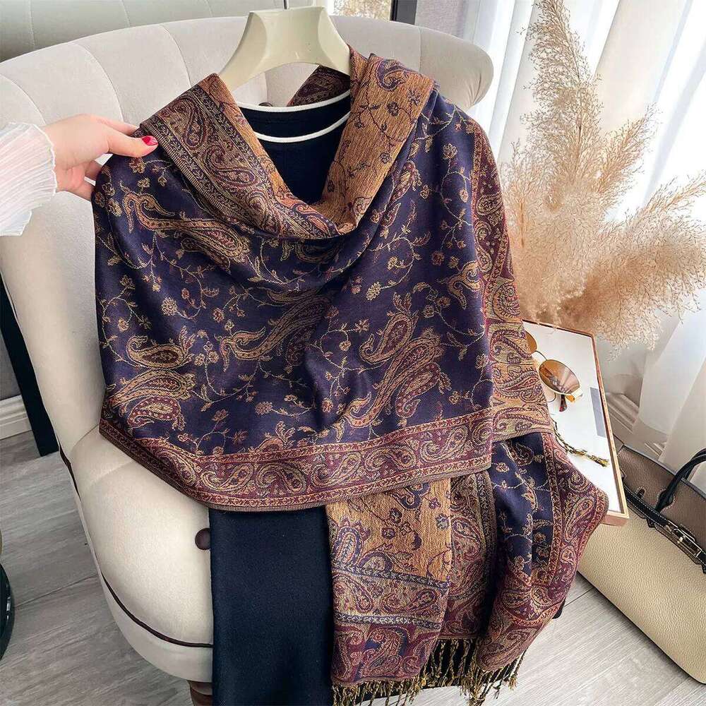 Bohemia Pashmina Hijab Scarf Long Muslim Cashmere Shawl Female Foulard Soft Turban Head Wraps For Women Headband Luxury Brand Z260226