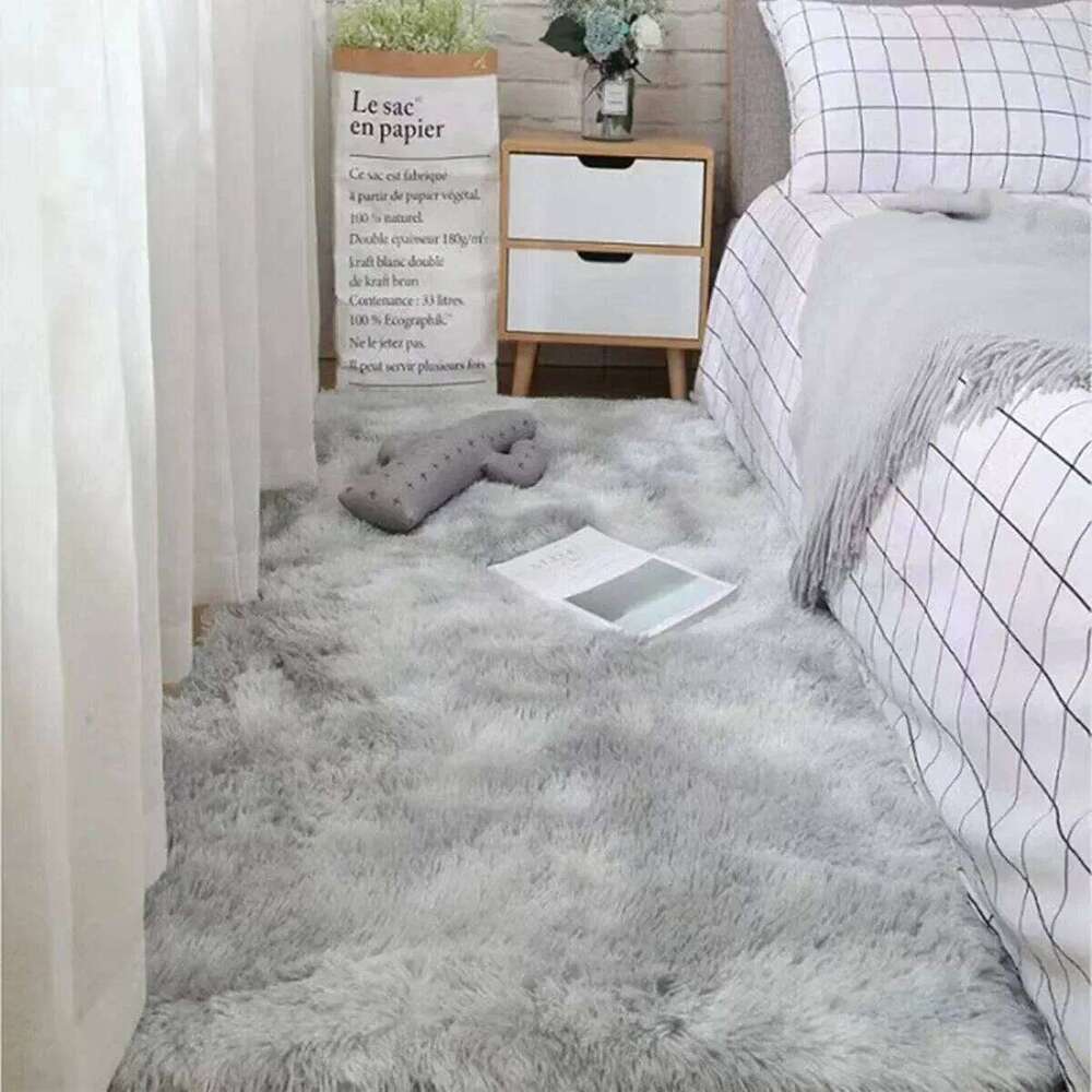 Fluffy Cream White Sheepskin and Living - Silk Wool Rugs for Bedroom Kawaii Rug Room Decor H260226