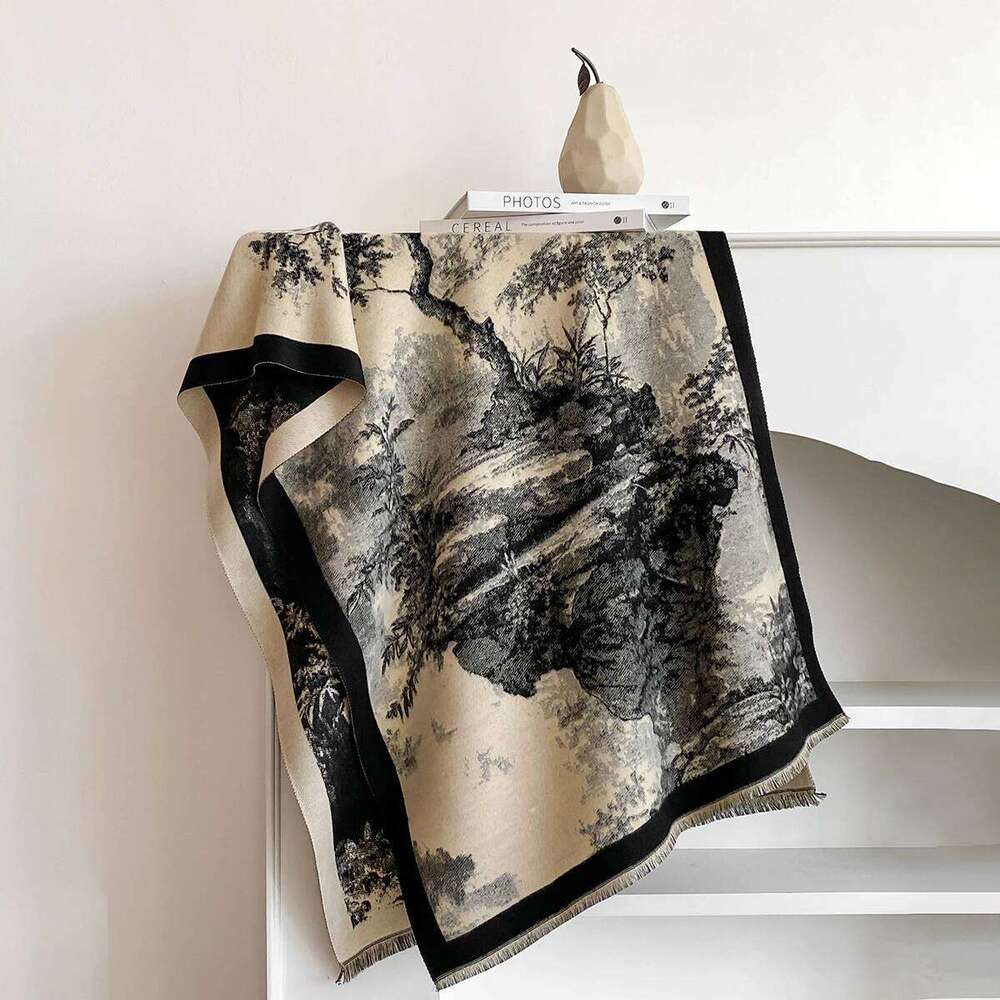 Luxury Ultra Soft Imitation Cashmere Thickened Women's Scarf Winter Jacquard Wrap Shawl Stylish Patterns Z260226