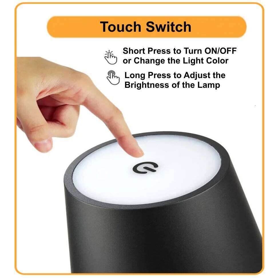 LED Rechargeable Table Lamp Wireless Touch Desktop Bedside Mood Night Light for Bedroom Study Office Bar Outdoor Club Cafe Decor Z260227