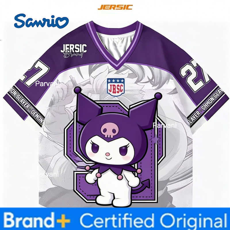 Sanrio New Girls Kuromi Hellokitty Anime Kids/Adults T Shirt Summer Casual Tee Comfortable Fit Gift Y2k Clothes Football Tops H260228