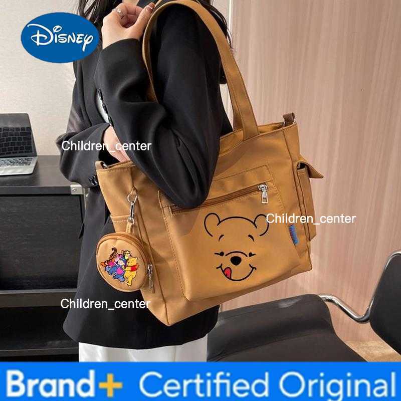 Disney Winnie the Pooh Oxford Canvas Composite Shoulder Bag Versatile Lazy Style Crossbody Bag Large Capacity Commuter Tote Bag H260228