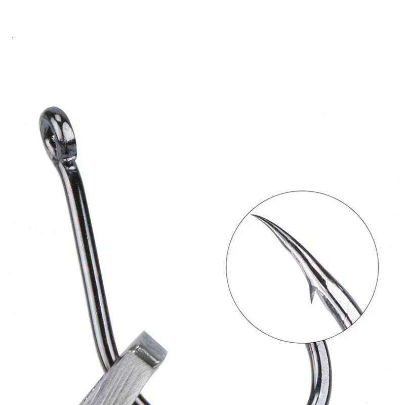 100Pcs/box #3~#12 High Carbon Steel Hooks, Sport Circle Silver Fishing Hooks Z260228