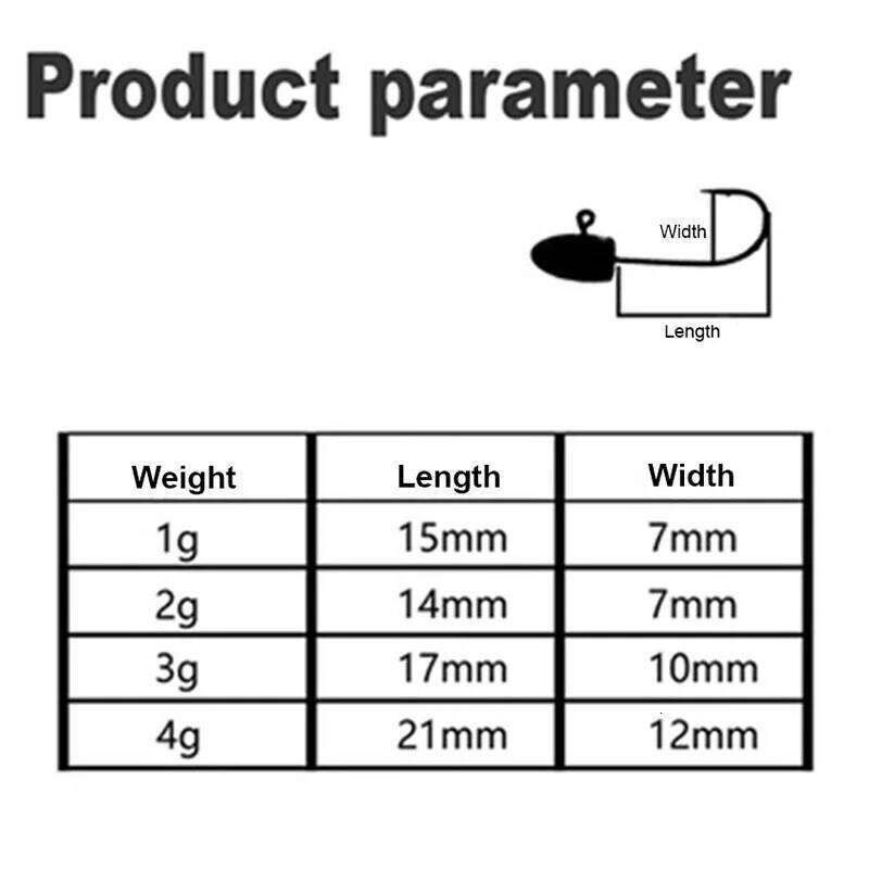 HISTOLURE AJING Fishing Hooks 1g 2g 3g 4g Soft Lure Trout Rockfish Bait Jig Head Worm Hook Z260228