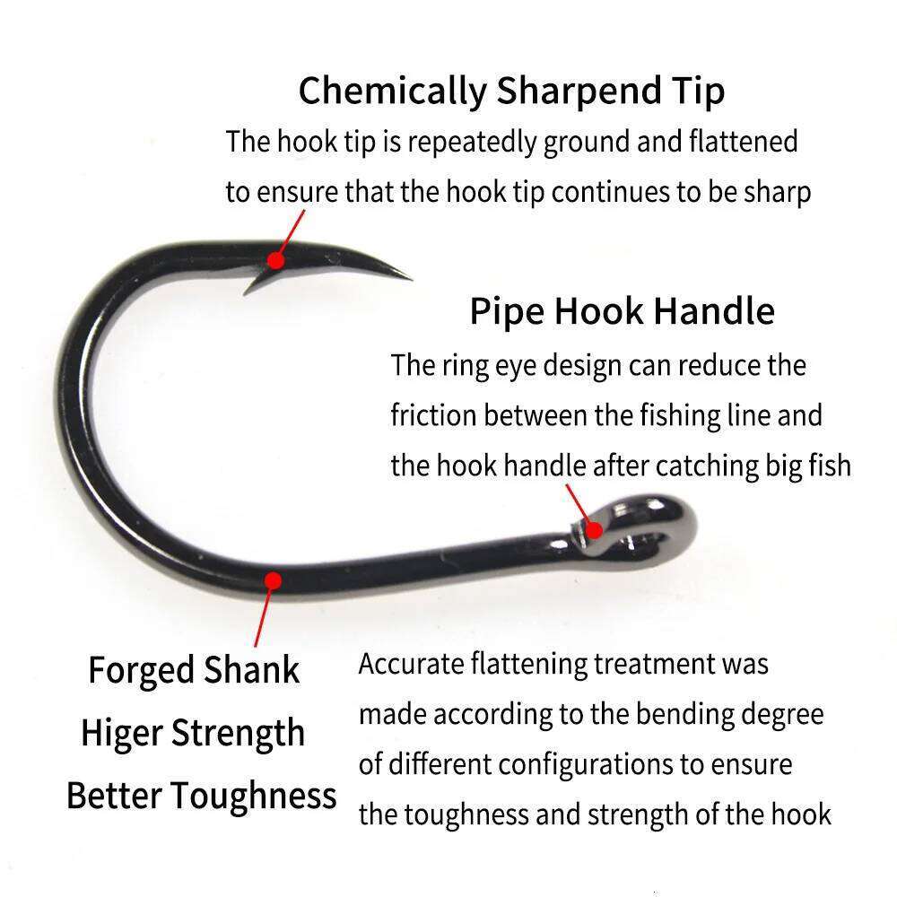 Lionriver 4X Strong Wire Live Bait Hook High Carbon Steel Barbed Sharp Hooks Saltwater Fishing For Tuna Shark Bass Z260228