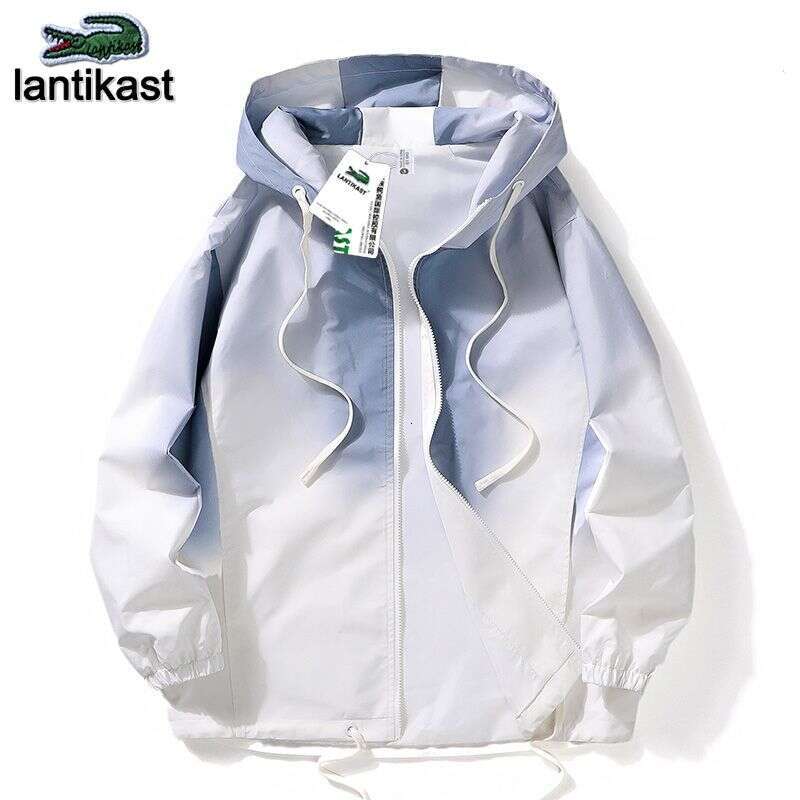 Noble Crocodile 2025 Spring and Autumn New Men's Gradient Color Design designer handbag Hooded LANTI KAST Jacket Sports Casual Wear Trend