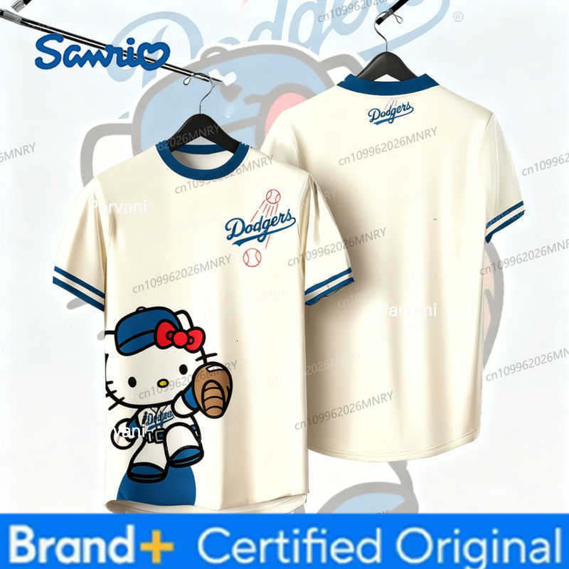 Sanrio Hello Kitty Sportswear Sports Tops Boys Girl Summer Men T-Shirt Jersey Cartoon Cute Breathable Retro Short Sleeve Loose H260228