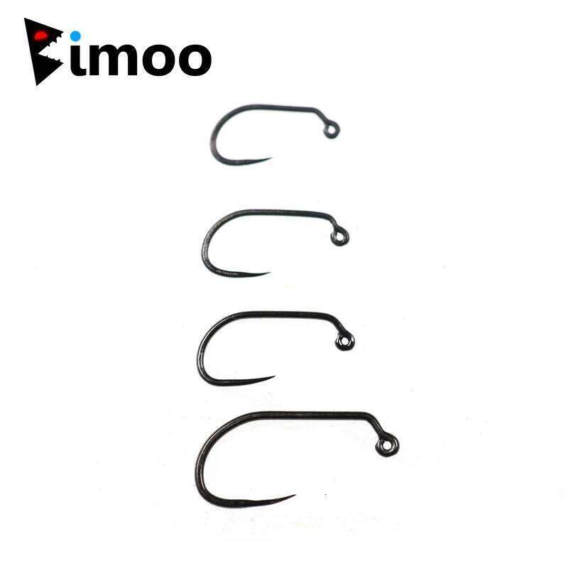 Bimoo 100PCS High Carbon Steel Barbless Jig Nymph Fly Tying Hook For Fast Sinking Wet Flies Nymphs Trout Baits Z260228