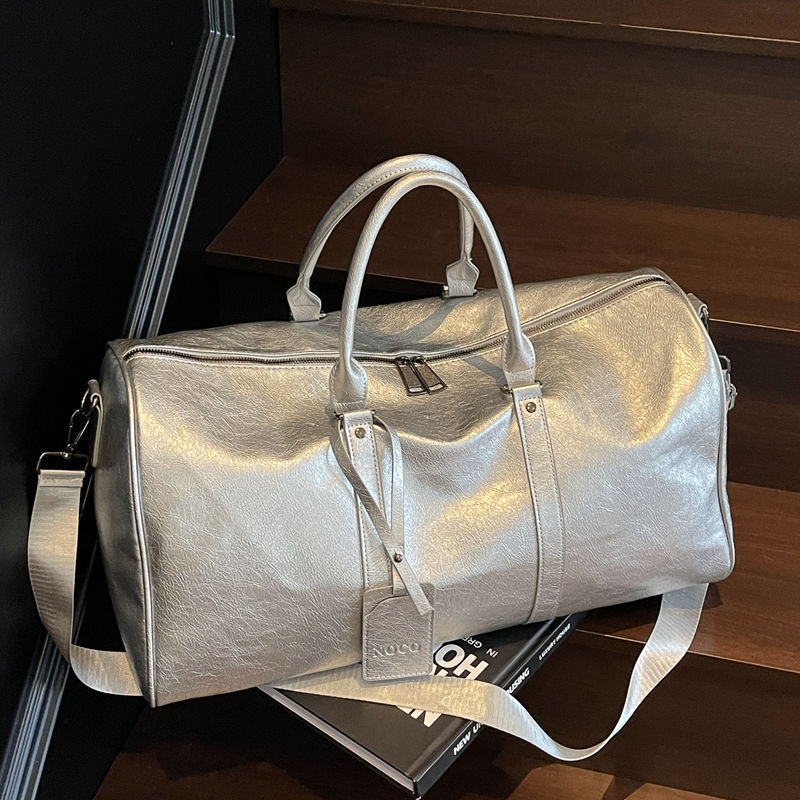 Womens large-capacity PU leather travel bag for carrying clothes and luggage multi-purpose sports and fitness bag 240919