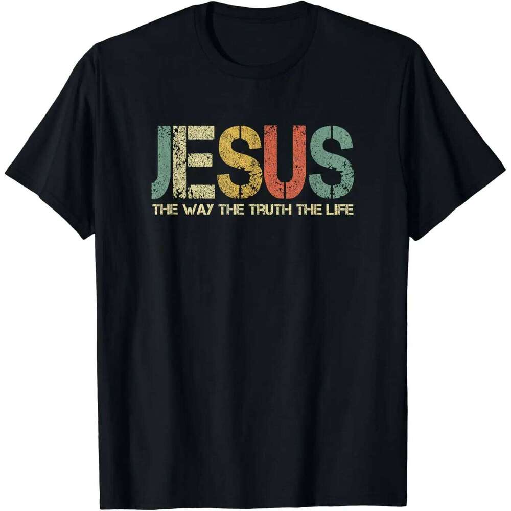 Christian Women Men Kids Jesus The Way Truth Life T-Shirt Graphic Shirts Vintage T Shirt Camisetas C260228 - view 4