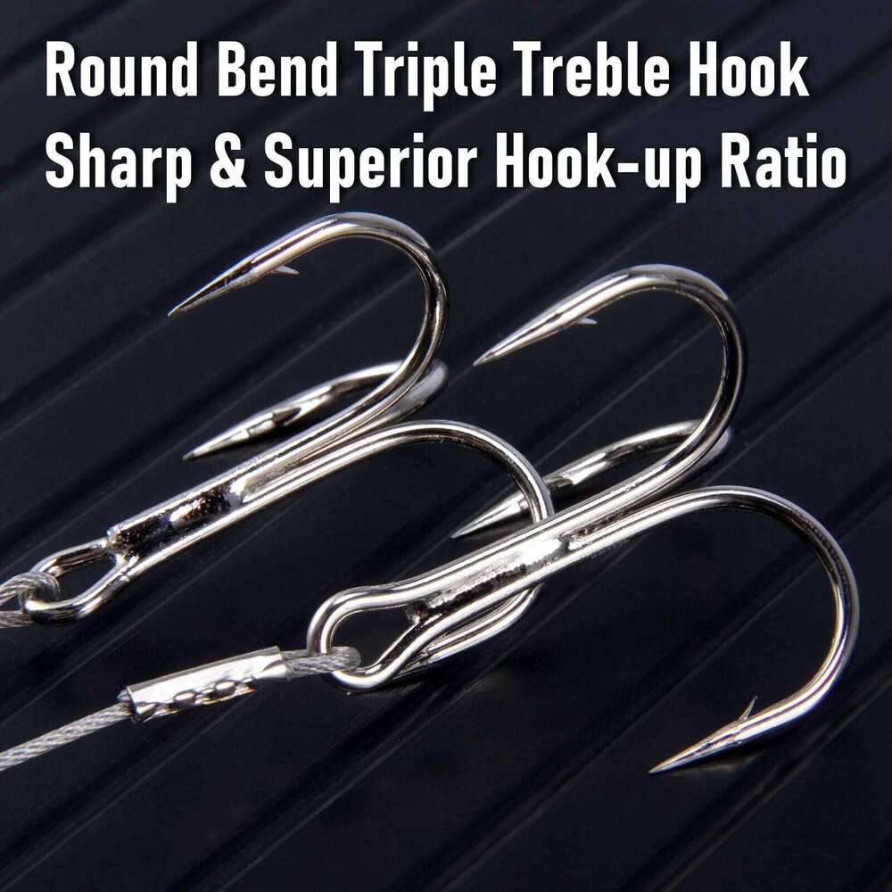 3pcs Fishing Leader Stinger Hook Treble Hooks Stainless Steel Wire Line for Pike Perch Bass Walleye Rig Trolling Saltwater Z260228