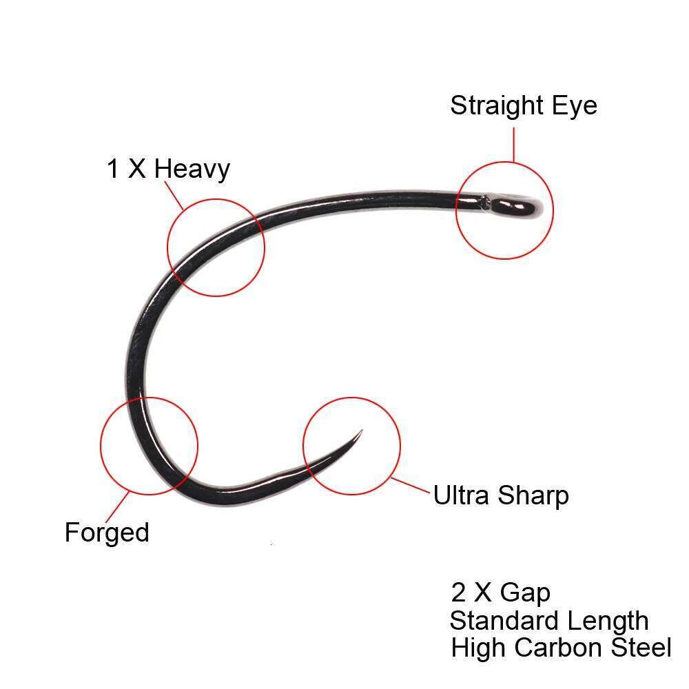 Vampfly Barbless Curved Nymph Stonefly Klink Shrimp Scud Caddis Fly Tying Hook Premium Grade Z260228