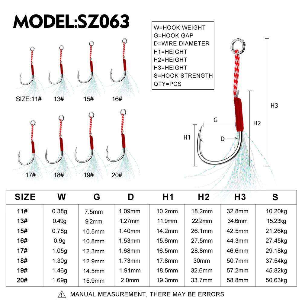 10pcs barbed fast slow falling bait for boat and sea fishing, jumper hook, fishing accessories Z260228
