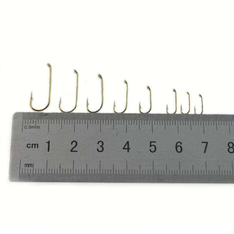 50pcs Bared Light Nymph Tying Hooks 6#/8#/10#/12#/14#/16/18#/20# Eye-down Sproat Fishing Hook For Dry Fly Z260228