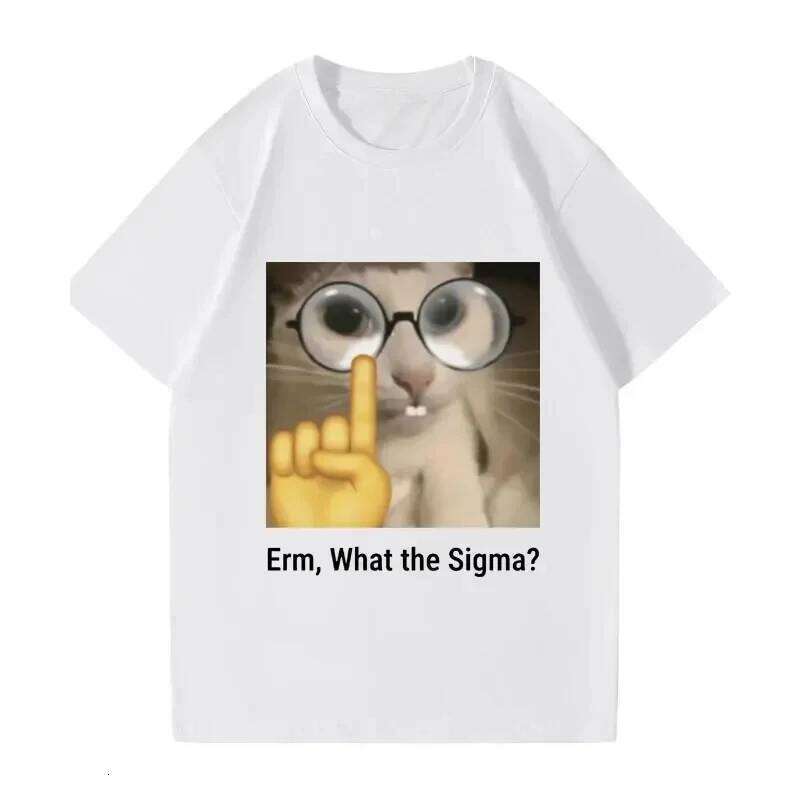 Erm, What Sigma? Funny Meme T-shirt for Men Silly Cat Humor Printed Fashion Tops O-Neck Graphic T Shirts Women Clothing C260228 - view 5