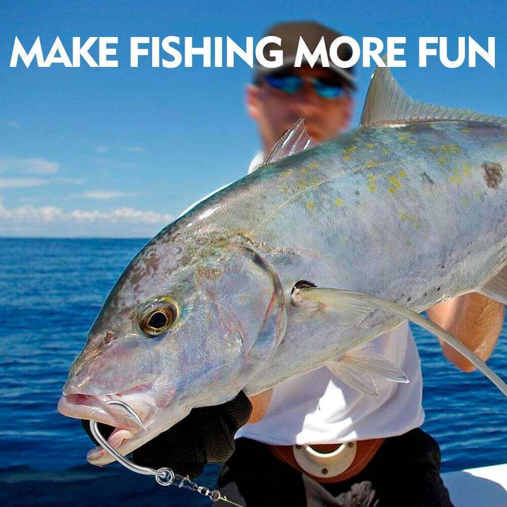 PROBEROS 5PCS Stainless Steel Fishing Hook, 99-209LB Max Tension, Suitable for Tuna, Marlin, Sailfish, Swordfish Z260228