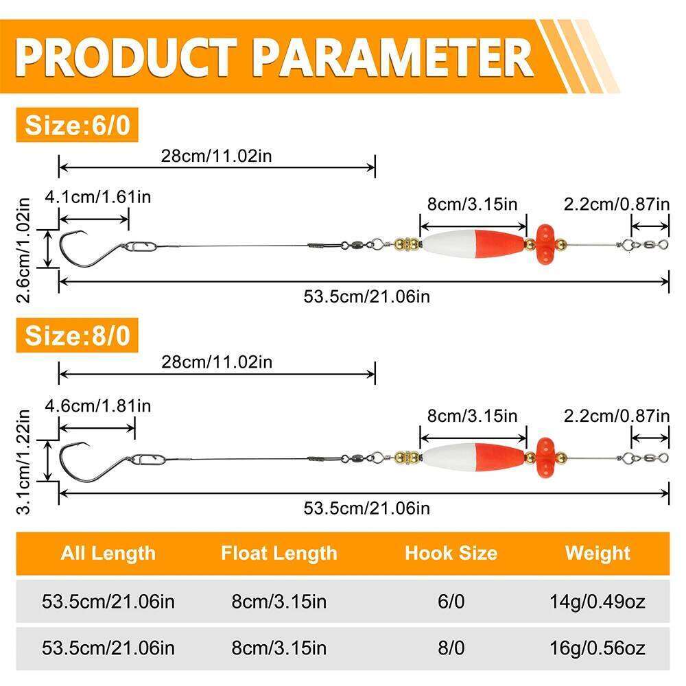 1Pcs Float Catfish Tackle Rattling Cork Peg Floats Bait Rigs with Rattle Beads Octopus Circle Hooks Crane Swivels Z260228