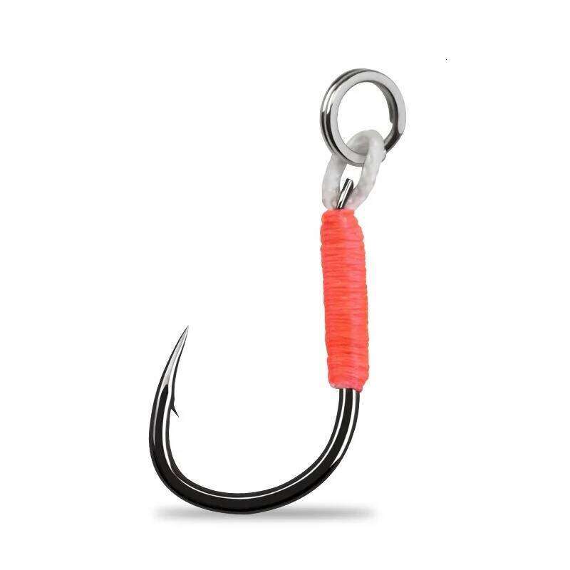 10pair/lot Hook Jig Double PairHooks Barbed Thread Accessories Pesca High Carbon Steel Fishing Lure Slow Jigging Z260228