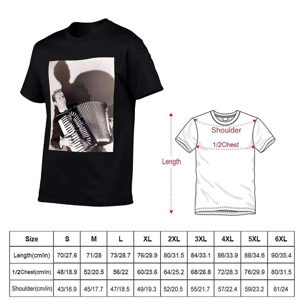 Myron Floren accordion B&W photo T-Shirt shirt luxury with prints t shirts for man graphic tees T-shirt C260228 - view 6