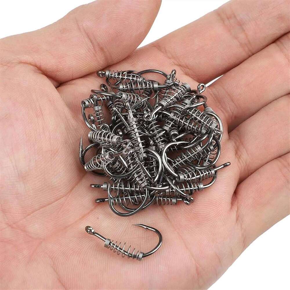 FishTrip Fishing 20-80pcs Baiting Dough Barded Fish Spring Tackle High Carbon Steel Circle Octopus Hook Freshwater Z260228