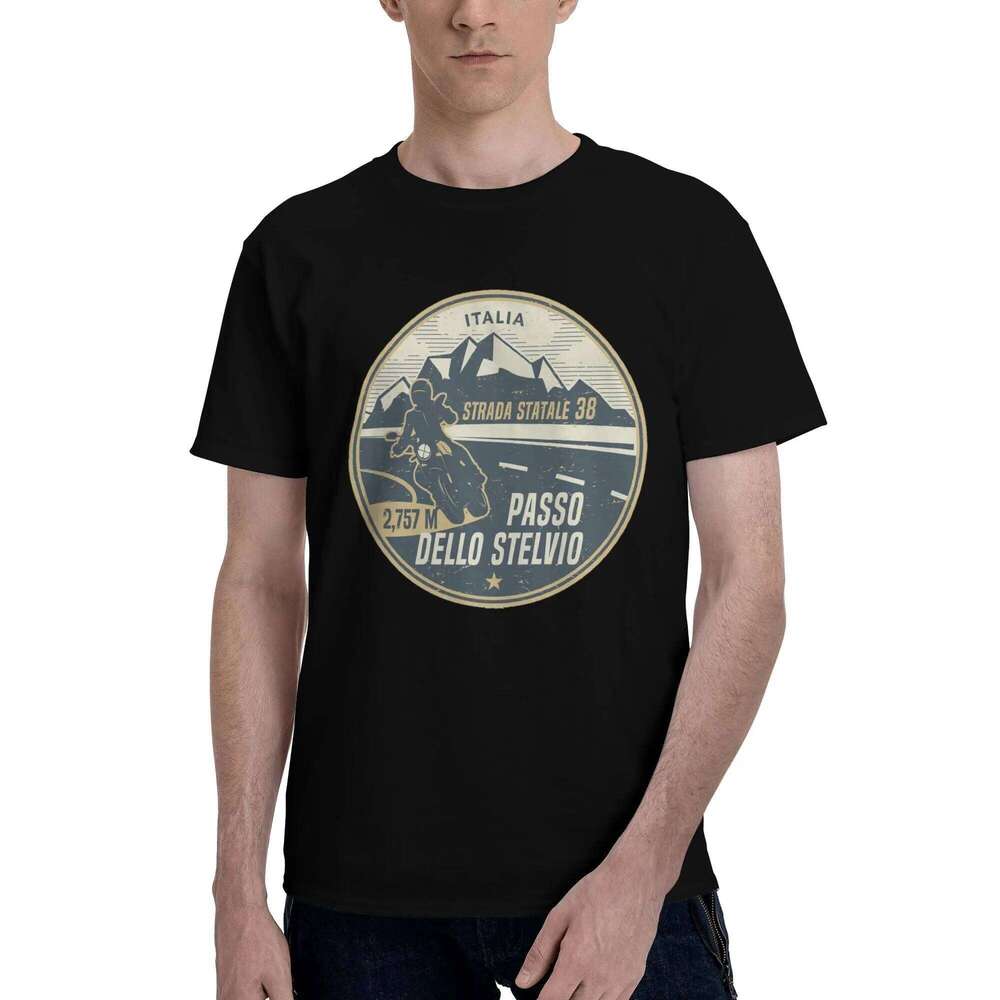 Stelvio Pass, Italy 100% Cotton T-Shirt Men'sFashion T Shirts Men Crew Neck Short Sleeve S-6XL C260228 - view 3