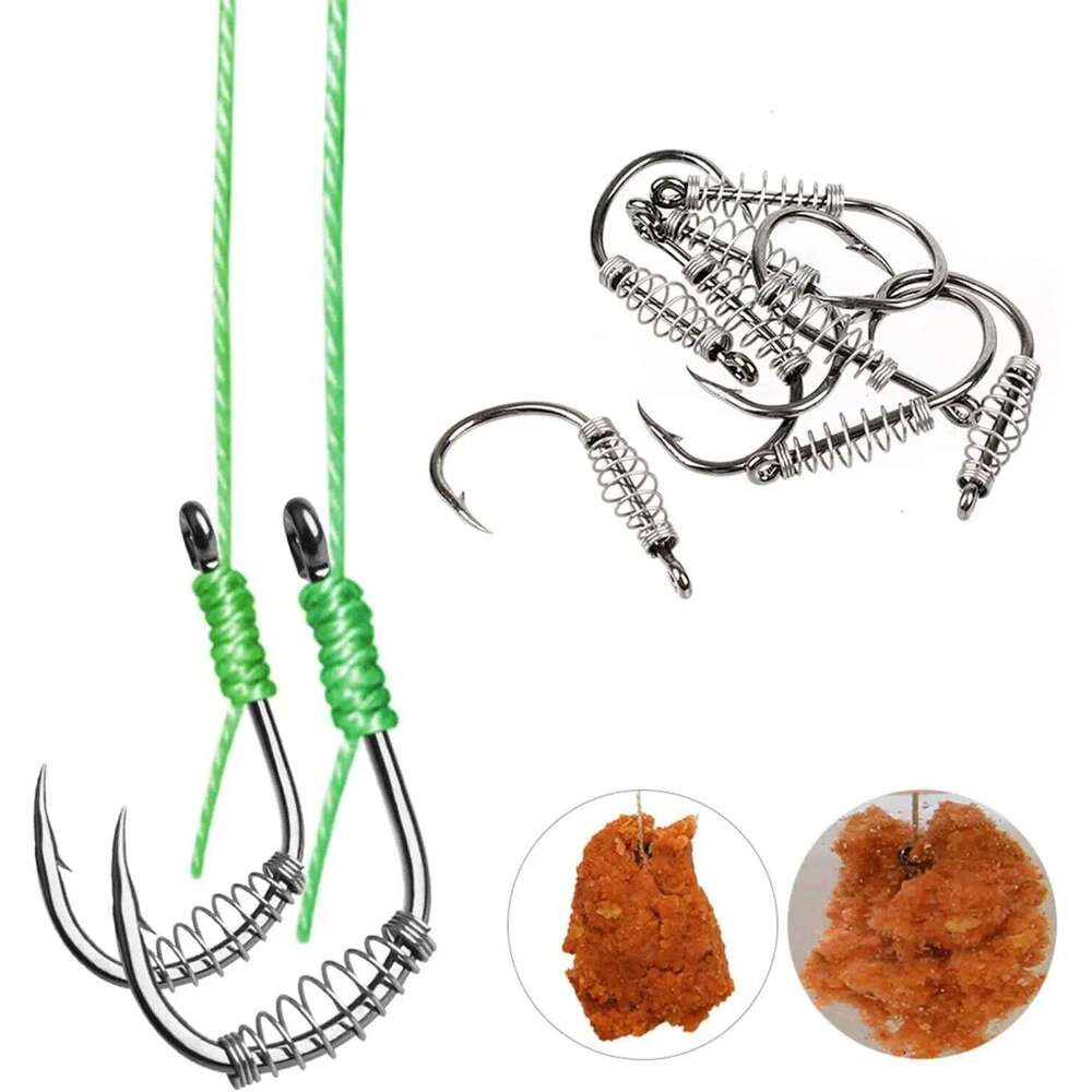 FishTrip Fishing 20-80pcs Baiting Dough Barded Fish Spring Tackle High Carbon Steel Circle Octopus Hook Freshwater Z260228