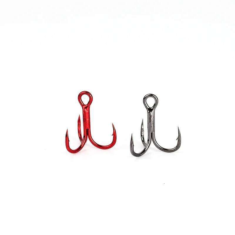 OUTKIT 10pcs 4x Strong Super Sharp Round Hook Antirust High Carbon Steel 2 4 6 8# Sea Treble Hooks Fishing Tackle Z260228