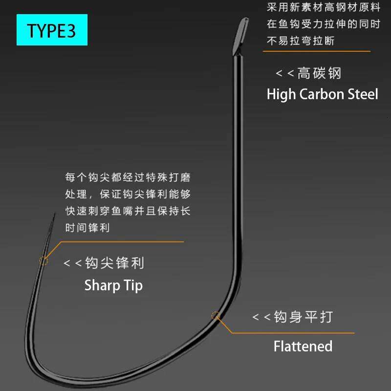 10pcs Non-barbed Competition Fish Hook Set of Sharp Hooks Tackle Goods Accessories for Fishing Fishery Material High Carbon Z260228