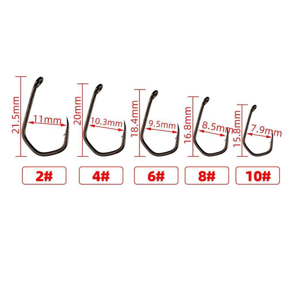 Hirisi X919 15Pcs High Carbon Steel Fish PTFE Coated Micro Barbed With Eye Carp Fishing Hook Accessories Z260228