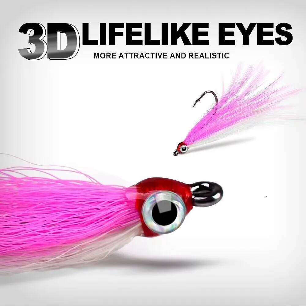 5pcs/bag High Carbon Steel Feather Bionic Lure pesca Gear Barbed Single Hook Outdoor Fishing Accessories Z260228