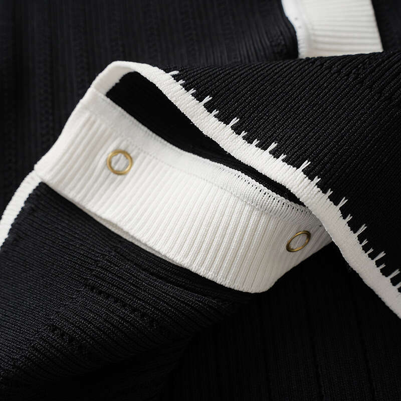 Designer's high-end lace small fragrance color a1 block single breasted short sleeved knitted thin cardigan slim fit top