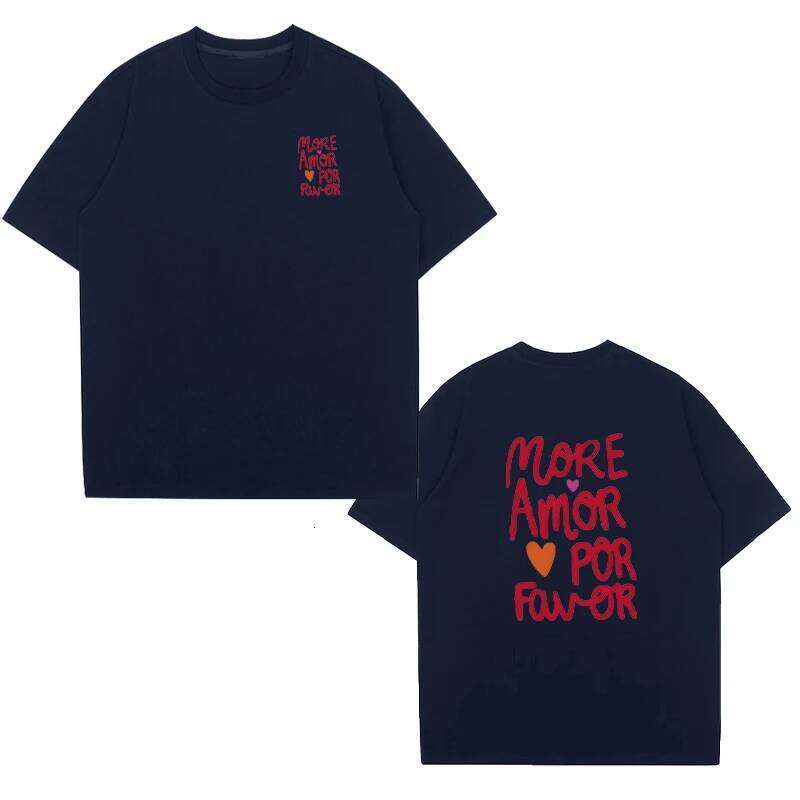 More amor por favor Letter printed short sleeve T-shirts Men Women Casual Crew Neck Simplicity T shirt Summer Fashion Top Unisex C260228 - view 4