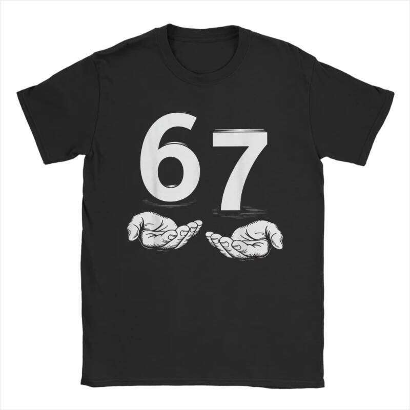 European and American Men T-Shirts Funny Six Seven Meme Gen Alpha Slang 67 Hands Vintage Cotton Tees Short Sleeve T Shirts C260228