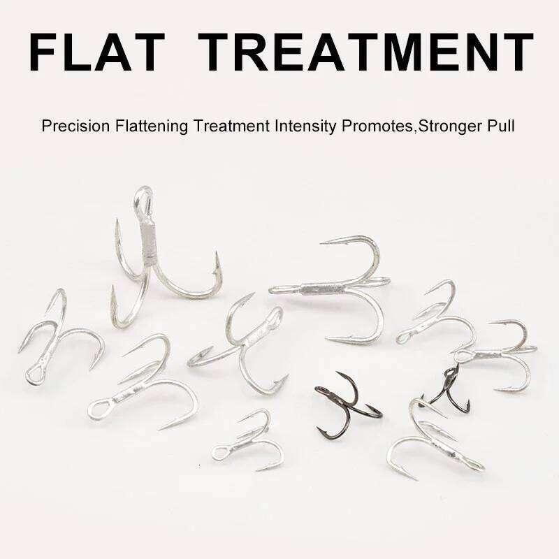 20pcs/set ST46 Mihon 3x Reinforced High Carbon Steel Barbed Trident Jigging Vib Hooks Fishing Gear Accessories Z260228