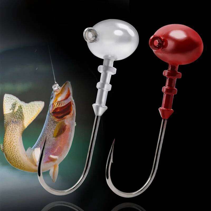 SKY Oval Head JIG 5G 7G 10G 4 Colors For Soft Lure Jig Barbed Fishhooks Saltwater Or Freshwater Fishing Bass Hook Z260228