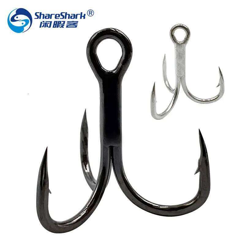 10 PCS 3X Strong Sea Fishing Triple Reinforced Blood Tank Sharp High Carbon Steel Saltwater Treble Hook Three Claw Hooks Z260228