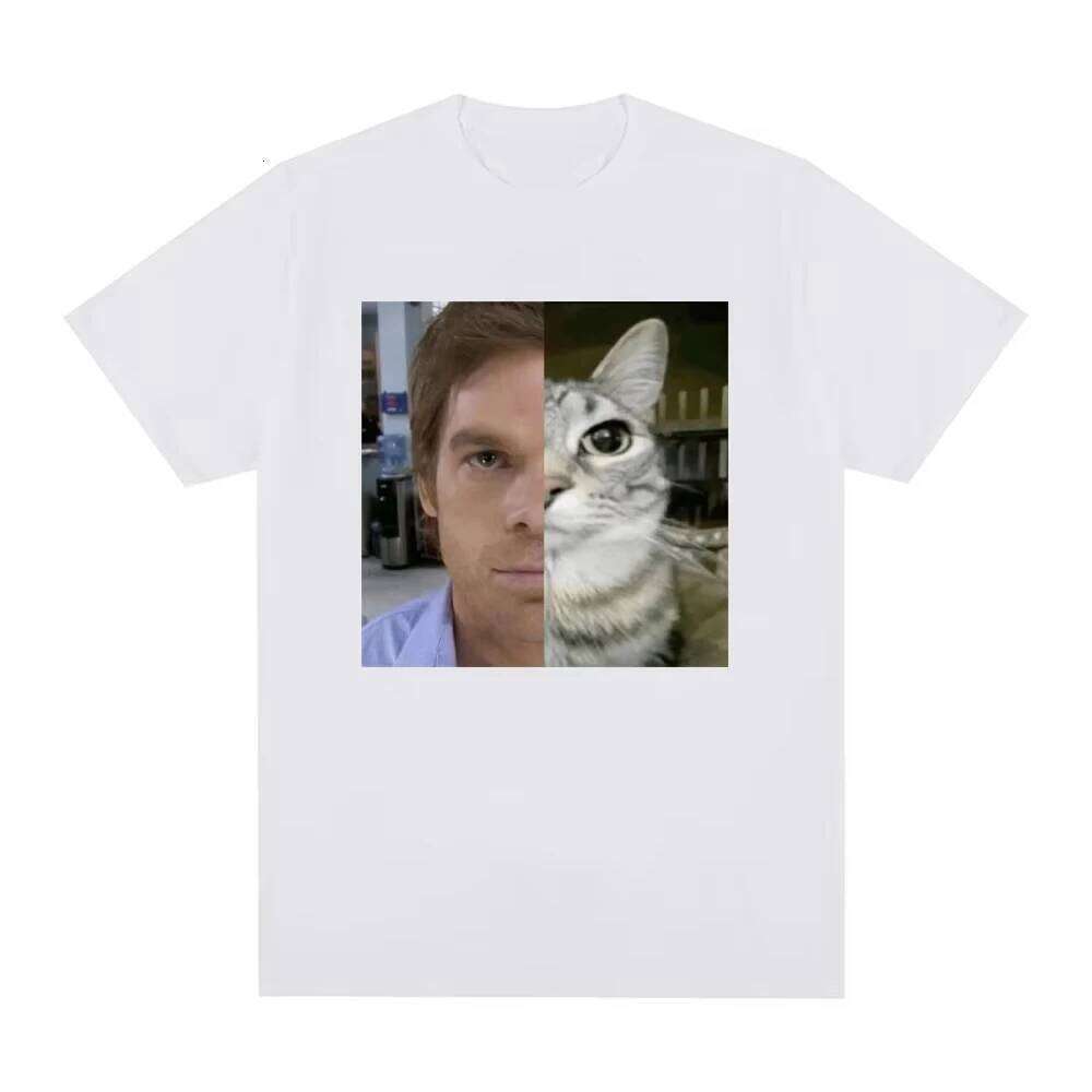 Dexter Morgan Funny Cat Meme T-shirts Cotton Short Sleeve O Neck T-shirt Streetwear Men's Women Clothes Harajuku Tee Shirt Tops C260228 - view 6