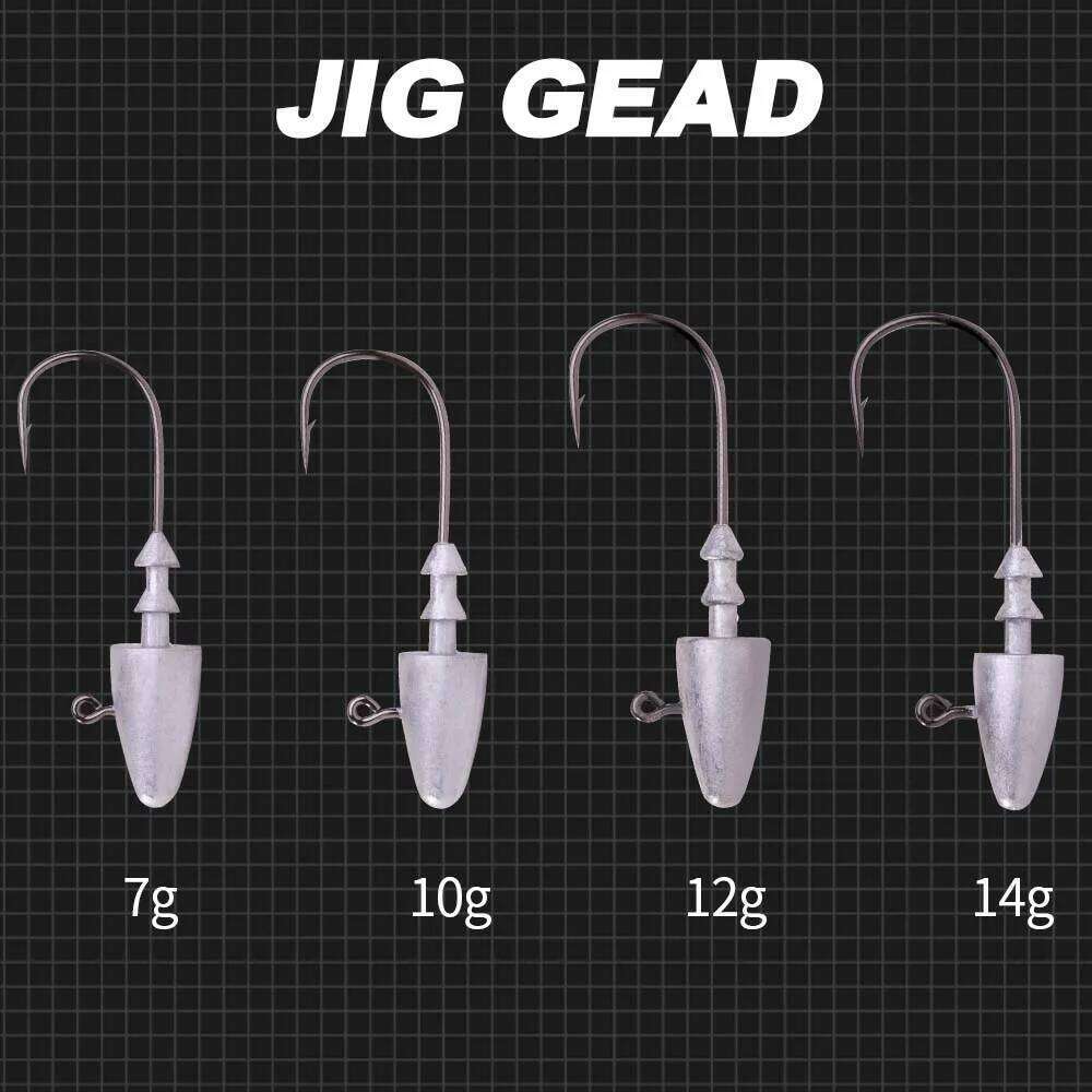 Hunthouse 7g 10g 12g 14g Jigging Hook Soft Lure Screw Jig Head For Big Shad Tool Fishing Tackle Equipment Z260228