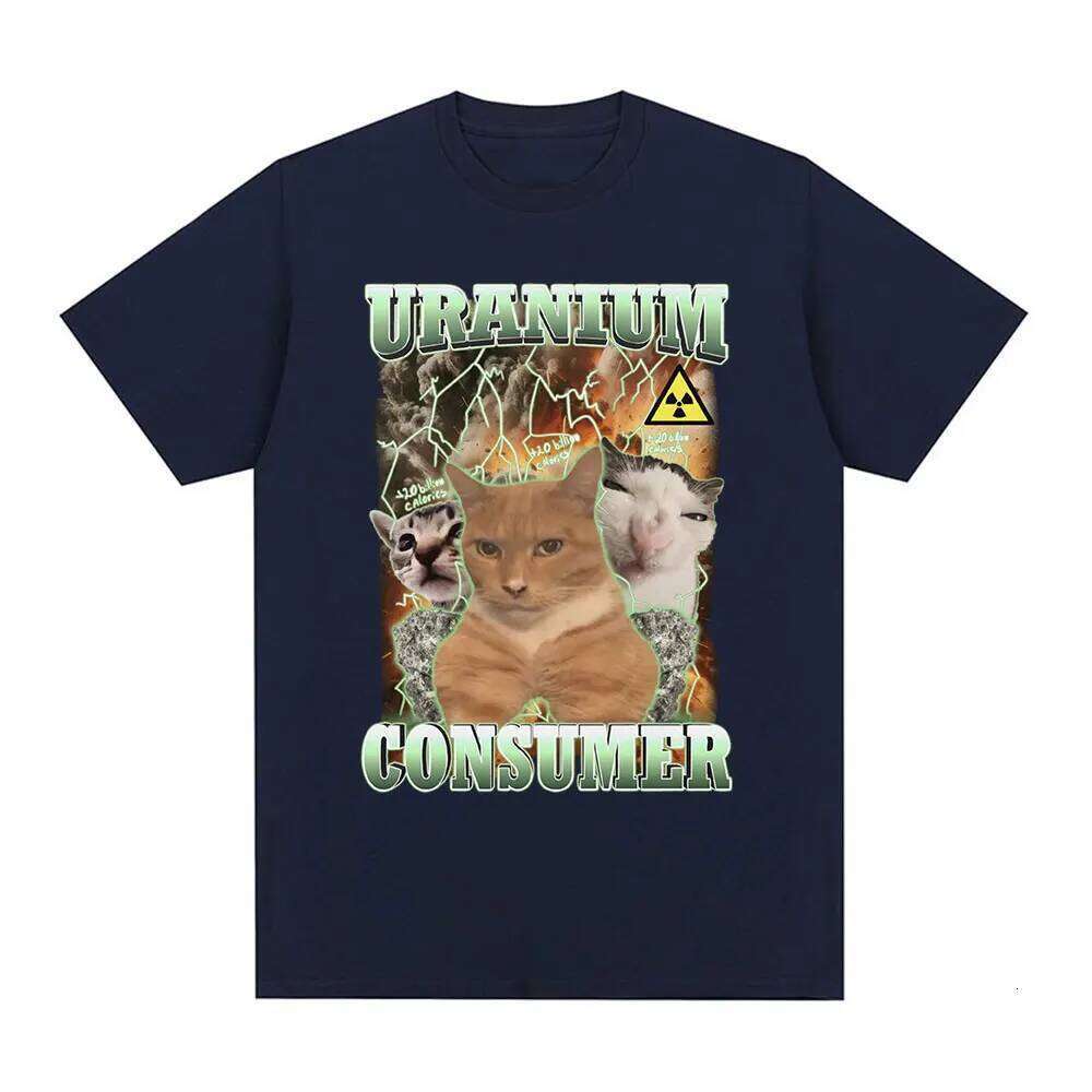 Uranium Consumer Funny Cat Meme T Shirts Fashion Vintage T-shirt Men Women Summer Casual Cotton Short Sleeve Oversized T-shirts C260228 - view 3