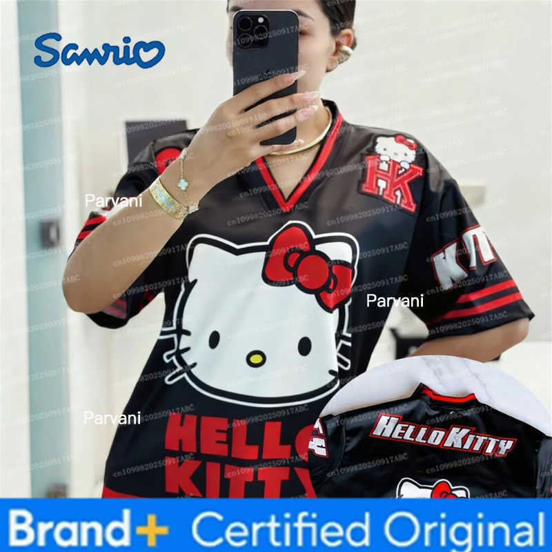 Sanrio Summer Man Tshirt Hellokitty Cartoon Graphic Printed Men T-Shirt CuteFashionable Football Sportswear Loose Casual Women T-shir H260228