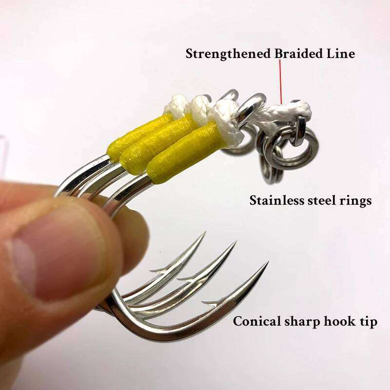 3PCS Testar Heavy Duty Assist Single Fishing Hooks 1/0 3/0 5/0 Slow Jigging Hook Vertical Fast Pitch Jig Lure Tuna Mackerel Z260228