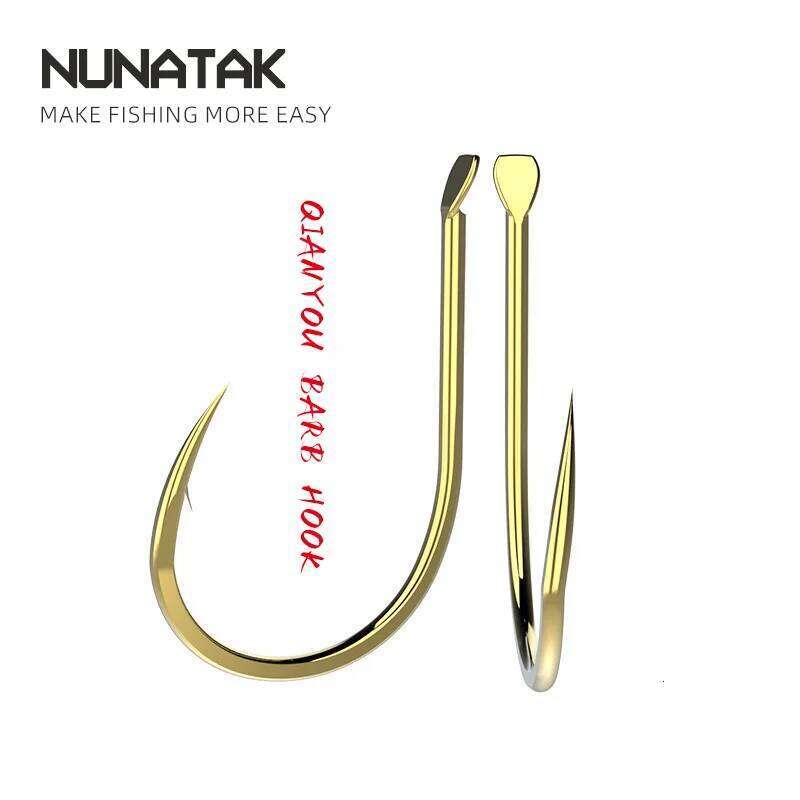 NUNATAK NEW QianYou Sharp Barbed Gold Rock Fishing 30P/1Box 16 Sizes Antirust SEA Black Sea-Bream Fish Hook Z260228