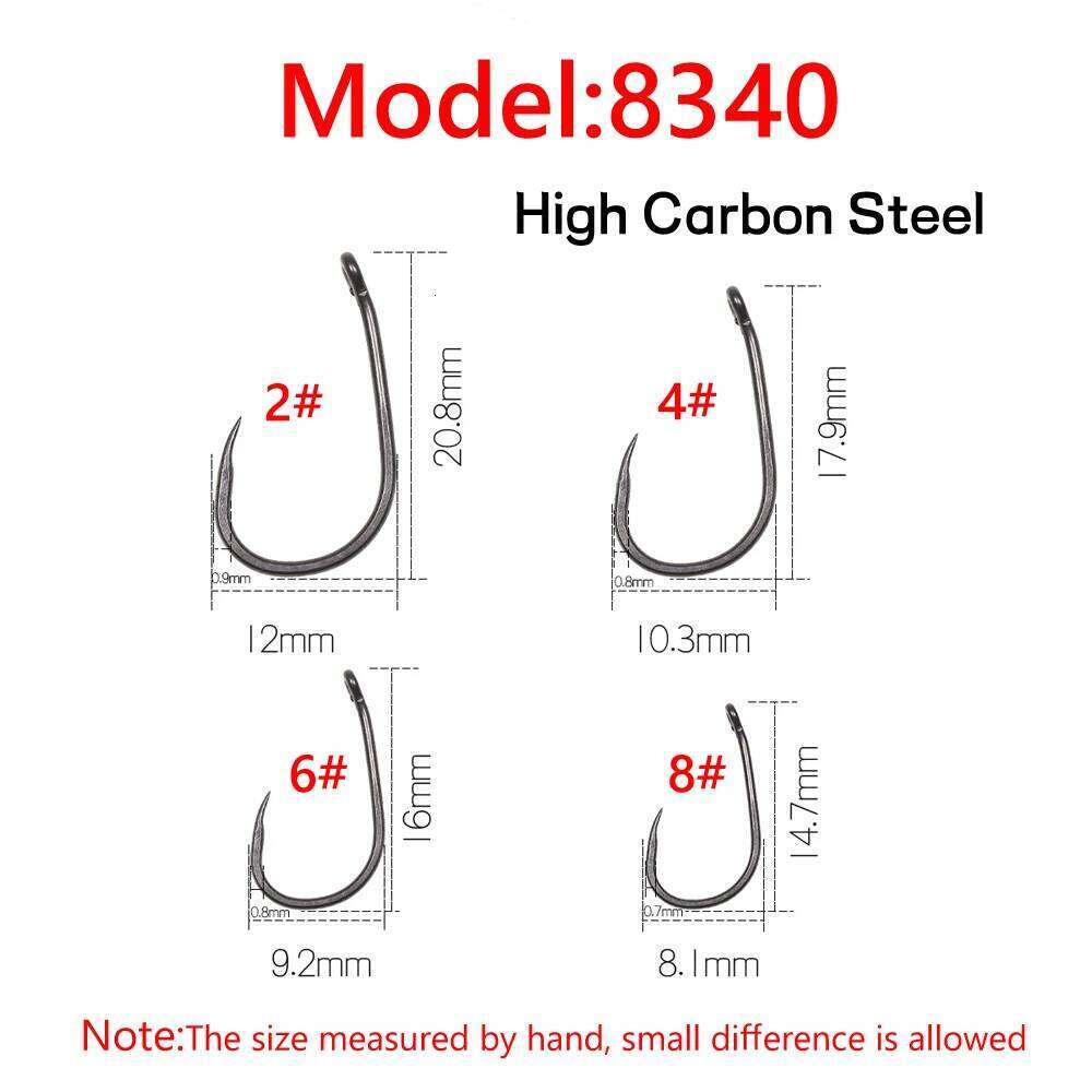 Bimoo 50pcs Europe Barbless Hooks High Carbon Steel Curve Shank Fishing Hook 2-10 for Carp Hair /Chod Zig Rig Z260228
