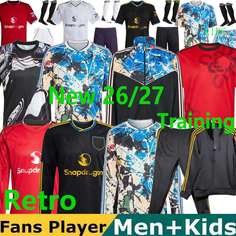 2026 27 Manchester SESKO MBEUMO CUNHA Soccer Jerseys football shirts B. FERNANES men kids kits MAINOO Pre match goalkeeper Training United Stone Roses.