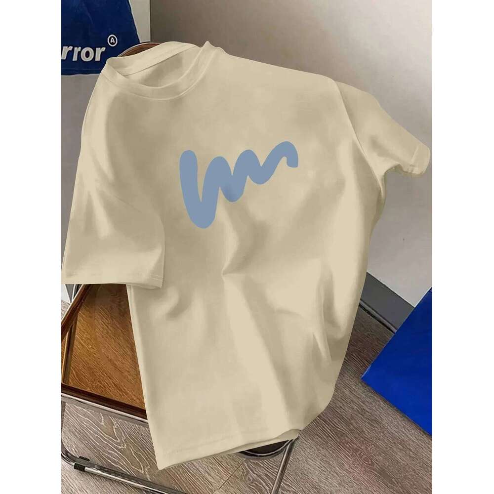 Summer Men's 100% Cotton Comfortable Casual Loose Oversized Creative Pattern Printed Sports Round Neck Short Sleeved T-shirt Top C260228 - view 4
