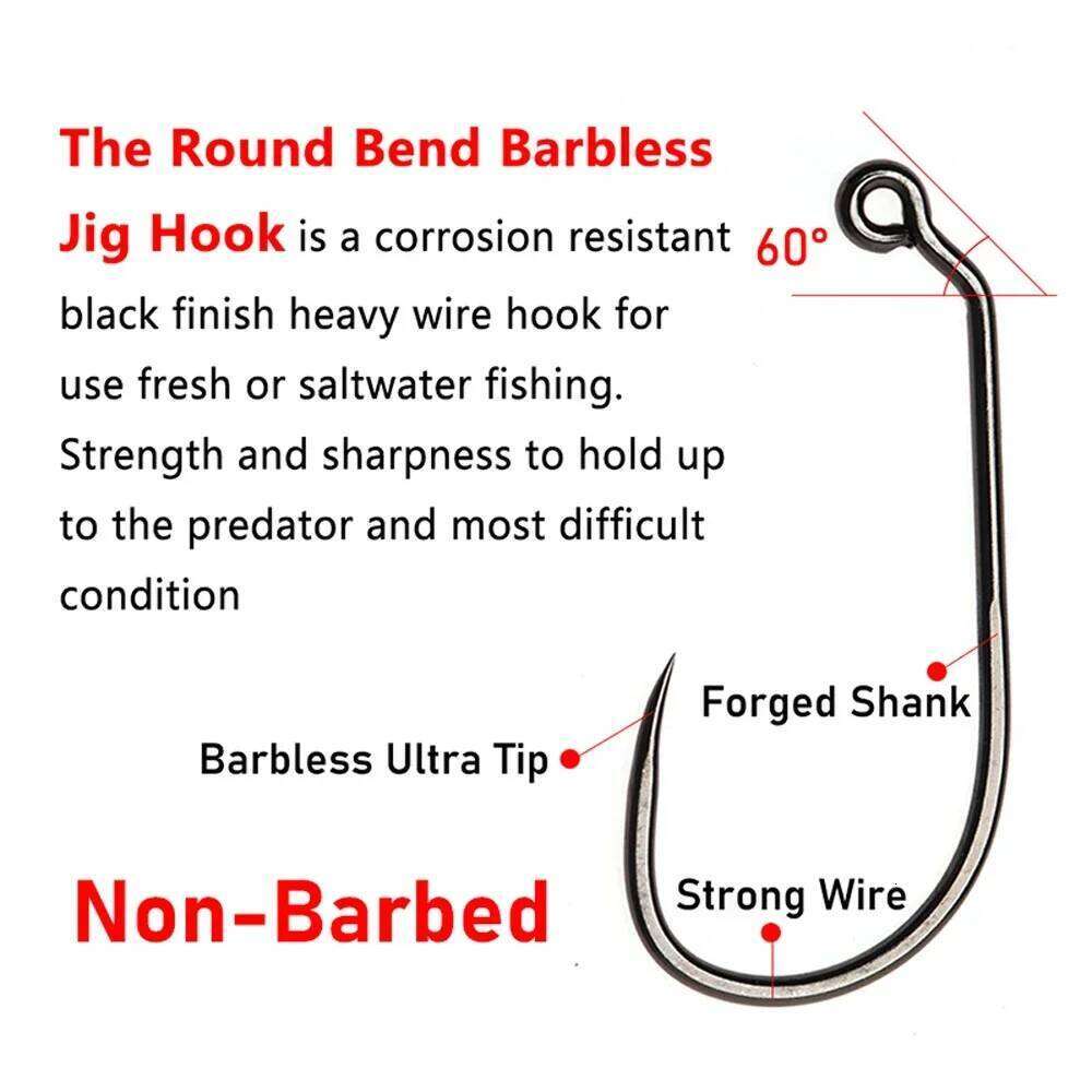 20pcs #1- #8 Barbless 60 Degree Aberdeen Carbon Steel Fly Tying Streamer Jig Hooks Saltwater Fishing Non-barbed Hook Z260228