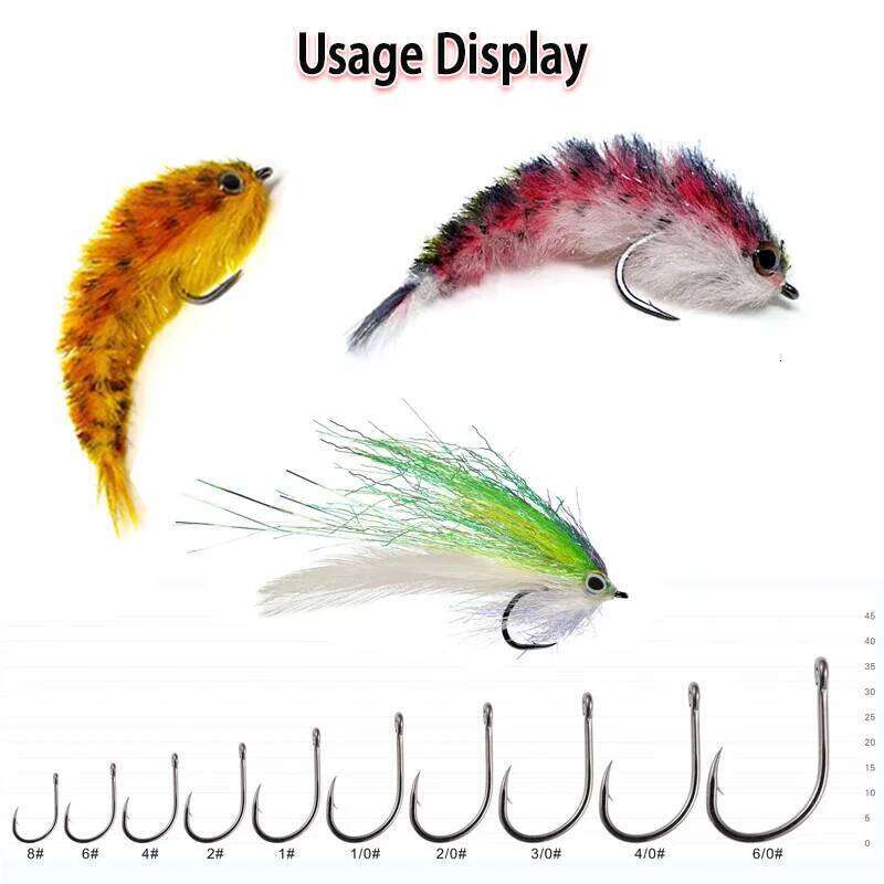 Vampfly 30PCS 1X Short Shank Barbed Fishing Hook For Tying Changers Tarpon Streamer Big Game Flies Z260228