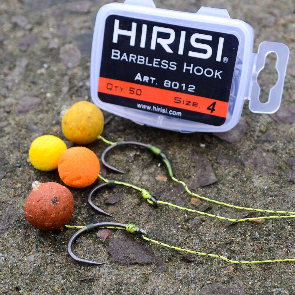 Hirisi 50pcs Coating High Carbon Stainless Steel Barbless Hooks Hook Fishing Tool Accessories 8012 Z260228